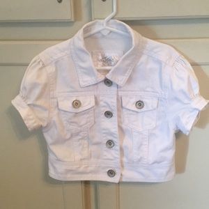 Justice Short Sleeve Distressed Jean Jacket White8